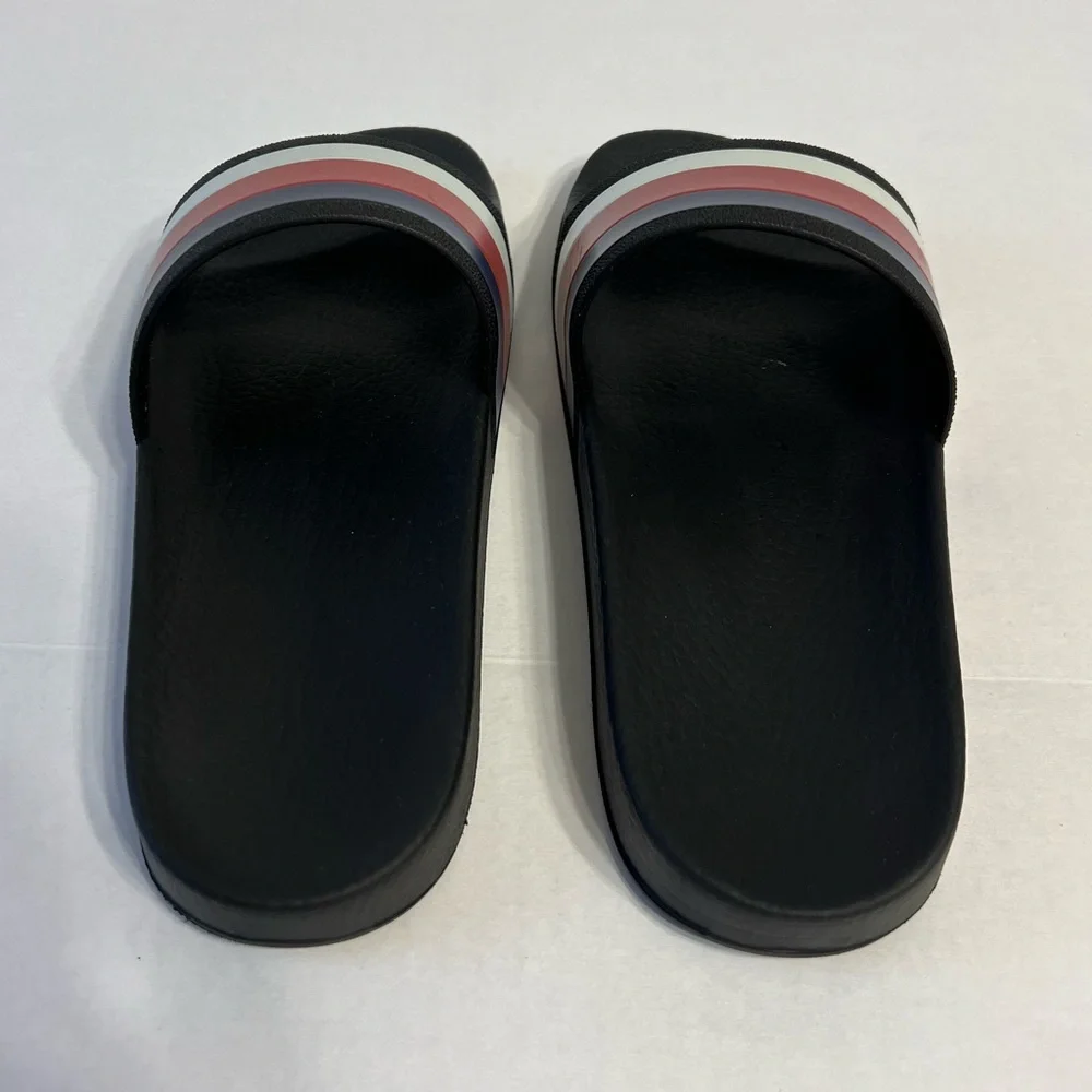 Gucci WEB RUBBER Slides‎ IN BLACK Blue / Red & White Sandals men’s UK size 6